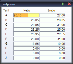 DB Tariff Rates