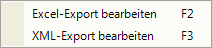 Export - Menu possibilities
