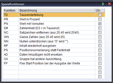 Export Excel - Special functions