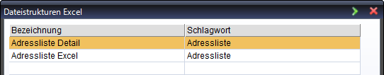 Export Excel - Structures overview