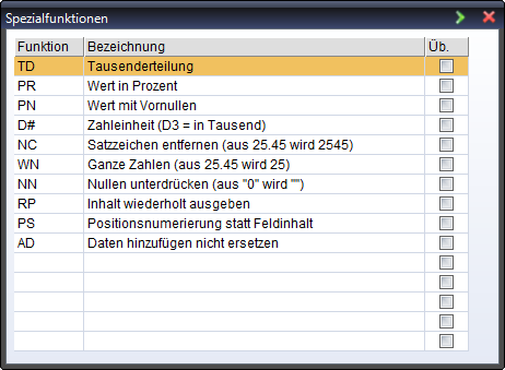 Export XML - Special functions