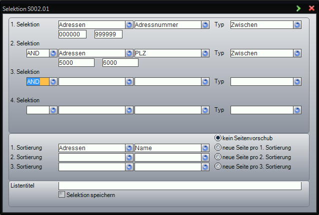 Selection address