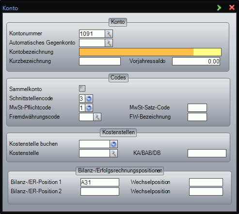 Basicdata - Enter new account