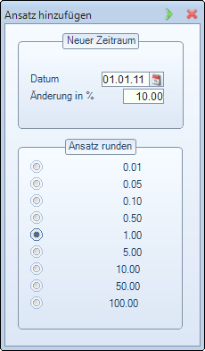 Approach add - Value change window