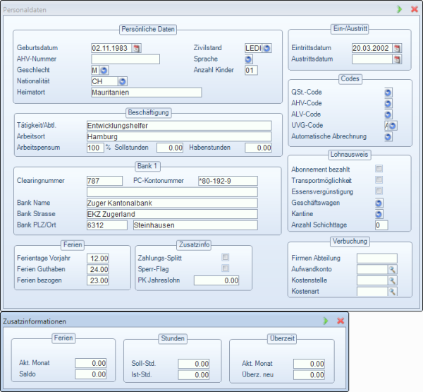 Payroll transfer - Coworker details