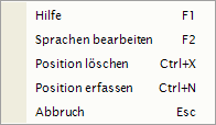 Basicdata - Financial evaluation edit menu