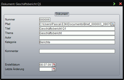 Document data detail