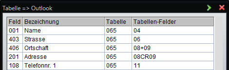 Outlook fields mapping